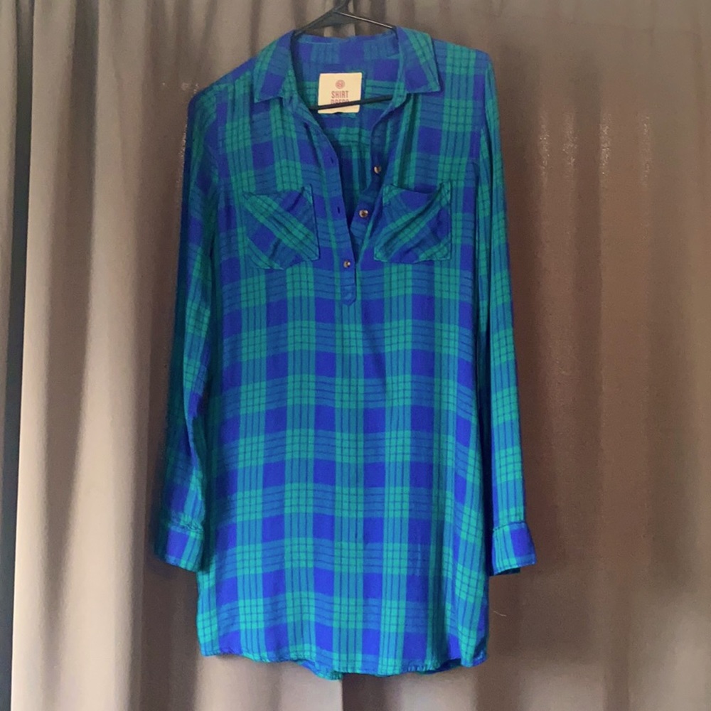plaid shirt dress